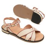 Sandália Rasteira - SONHAR - Off White e Chilli - 881.06