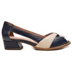 Sapato Peep Toe ENERGIA - Azul Marinho e Off White - 965.14 