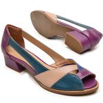 Sapato Peep Toe ENERGIA - Purple, Petróleo, Azul e Nude - 965.14 