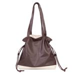 Bolsa de Couro - AURA - Madeira e Off White