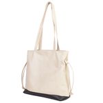 Bolsa de Couro - AURA - Off White e Preta