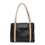 Bolsa de Couro - DESTINO - Preta e Off White