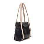 Bolsa de Couro - DESTINO - Preta e Off White