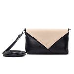 Bolsa de Couro - ENVELOPINHO - Preta e Off White