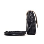 Bolsa de Couro - ENVELOPINHO - Preta e Off White