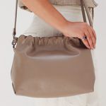 Bolsa de Couro Legítimo Amêndoa - HARMONIA GRANDE