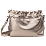 Bolsa de Couro Legítimo Champagne - HARMONIA GRANDE