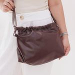 Bolsa de Couro Legítimo Madeira - HARMONIA GRANDE