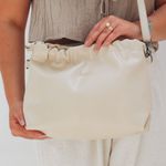 Bolsa de Couro Legítimo Off White - HARMONIA GRANDE
