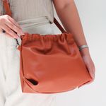 Bolsa de Couro Legítimo Telha - HARMONIA GRANDE