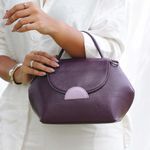 Bolsa de Couro - Mini NASCENTE - Ameixa e Lavanda