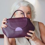 Bolsa de Couro - Mini NASCENTE - Ameixa e Lavanda