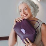 Bolsa de Couro - Mini NASCENTE - Ameixa e Lavanda