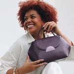 Bolsa de Couro - Mini NASCENTE - Ameixa e Lavanda