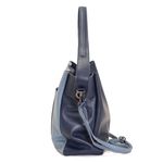 Bolsa de Couro - ENCANTO - Azul Anil e Azul Hortência