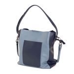 Bolsa de Couro - ENCANTO - Azul Anil e Azul Hortência