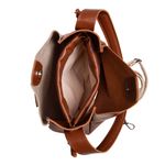 Bolsa de Couro - ENCANTO - Chocolate e Off White