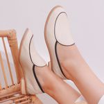 Mocassim - ETERNIZAR - Off White e Preto - 664.55