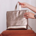 Mochila de Couro - LOTUS - Champagne