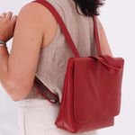 Mochila de Couro - LOTUS - Vermelha