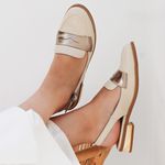 Mule - LEVEZA - Off White e Champagne - 664.51