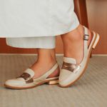 Mule - LEVEZA - Off White e Champagne - 664.51