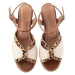 Sandália - ENVOLVER - Off White, Chocolate e Onça - 2075.15