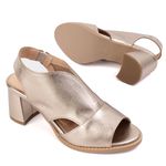 Sandália Peep Toe Champagne - VENEZA