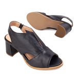 Sandália Peep Toe Preta - VENEZA