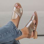 Sandália Rasteira - ALENTO - Champagne - 842.31