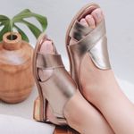 Sandália Rasteira - ALENTO - Champagne - 842.31