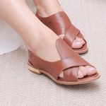 Sandália Rasteira - ALENTO - Chocolate - 842.31