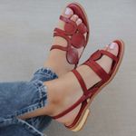 Sandália Rasteira - AMANHECER - Vermelho - 842.116