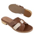 Sandália Rasteira - CORAÇÃO - Chocolate e Off White - 862.01