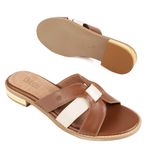 Sandália Rasteira - CORAÇÃO - Chocolate e Off White - 862.01