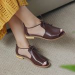 Sandália Rasteira - FREEDOM - Madeira - 842.07