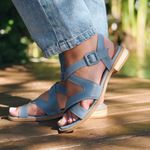 Sandália Rasteira - ILUMINAR - Azul Hortência - 842.120 