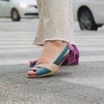 Sapato Peep Toe ENERGIA - Purple, Petróleo, Azul e Nude - 965.14 