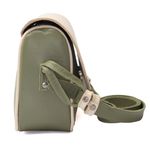 Bolsa de Couro - ABA - Sálvia E Off White