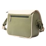 Bolsa de Couro - ABA - Sálvia E Off White