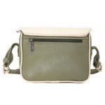 Bolsa de Couro - ABA - Sálvia E Off White