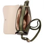 Bolsa de Couro - ABA - Sálvia E Off White