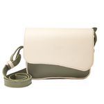 Bolsa de Couro - ABA - Sálvia E Off White