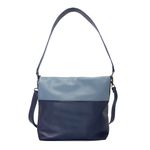Bolsa de Couro - LOTUS - Azul Anil e Hortência