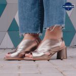 Sandália Peep Toe Champagne - VENEZA