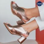 Sandália Peep Toe Champagne - VENEZA