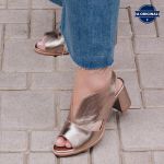 Sandália Peep Toe Champagne - VENEZA