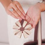 Bolsa de Couro - ENVELOPE - Mousse e Off White