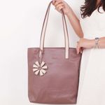 Bolsa de Couro - ENVELOPE - Mousse e Off White