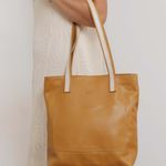 Bolsa de Couro - ENVELOPE - Ocre e Off White
